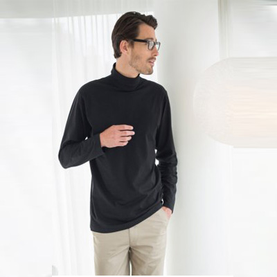 Henbury Long Sleeve Roll Neck Top